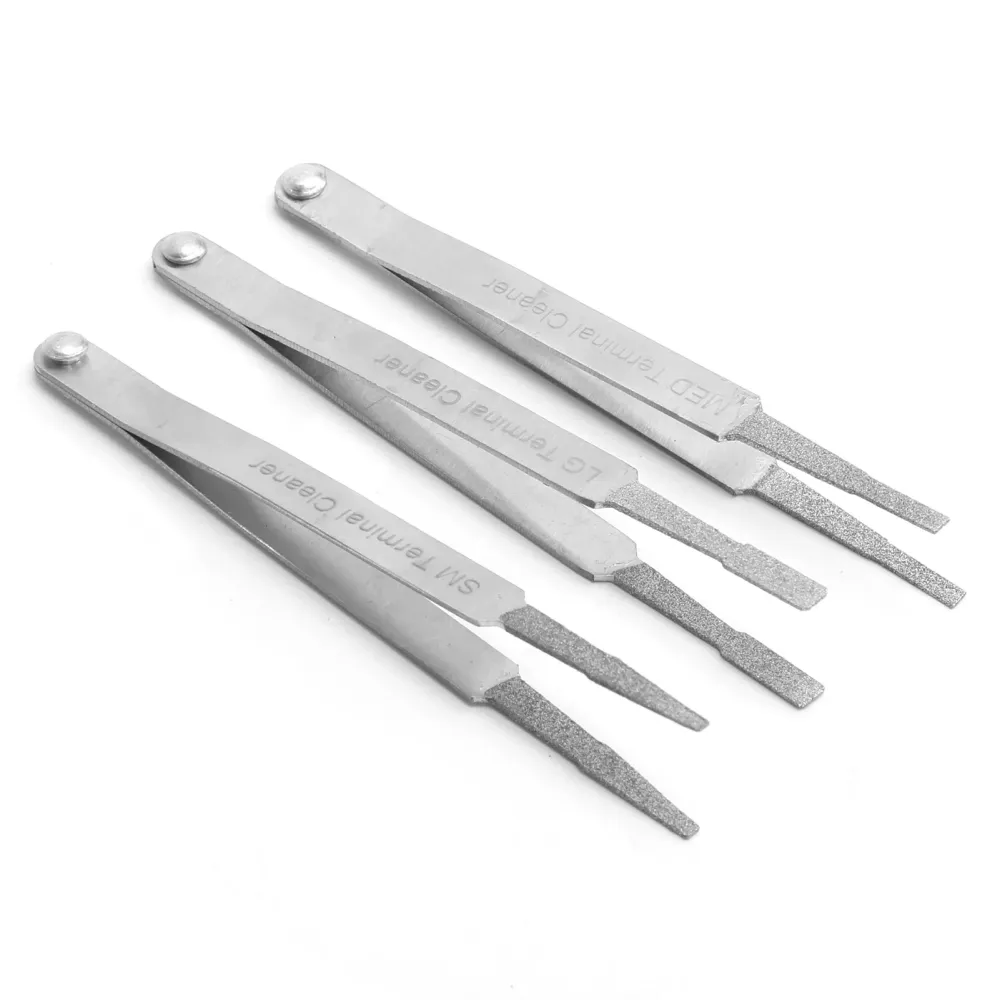 3-Piece Terminal Cleaner Set Flat and Paddle Terminals, Spade Pin Connectors