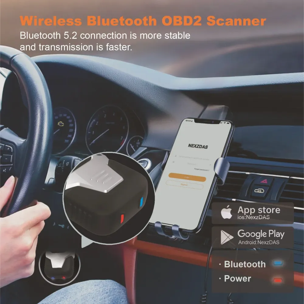 HUMZOR Z100 Car Diagnostic Tool, Bluetooth OBD Scanner Live Data