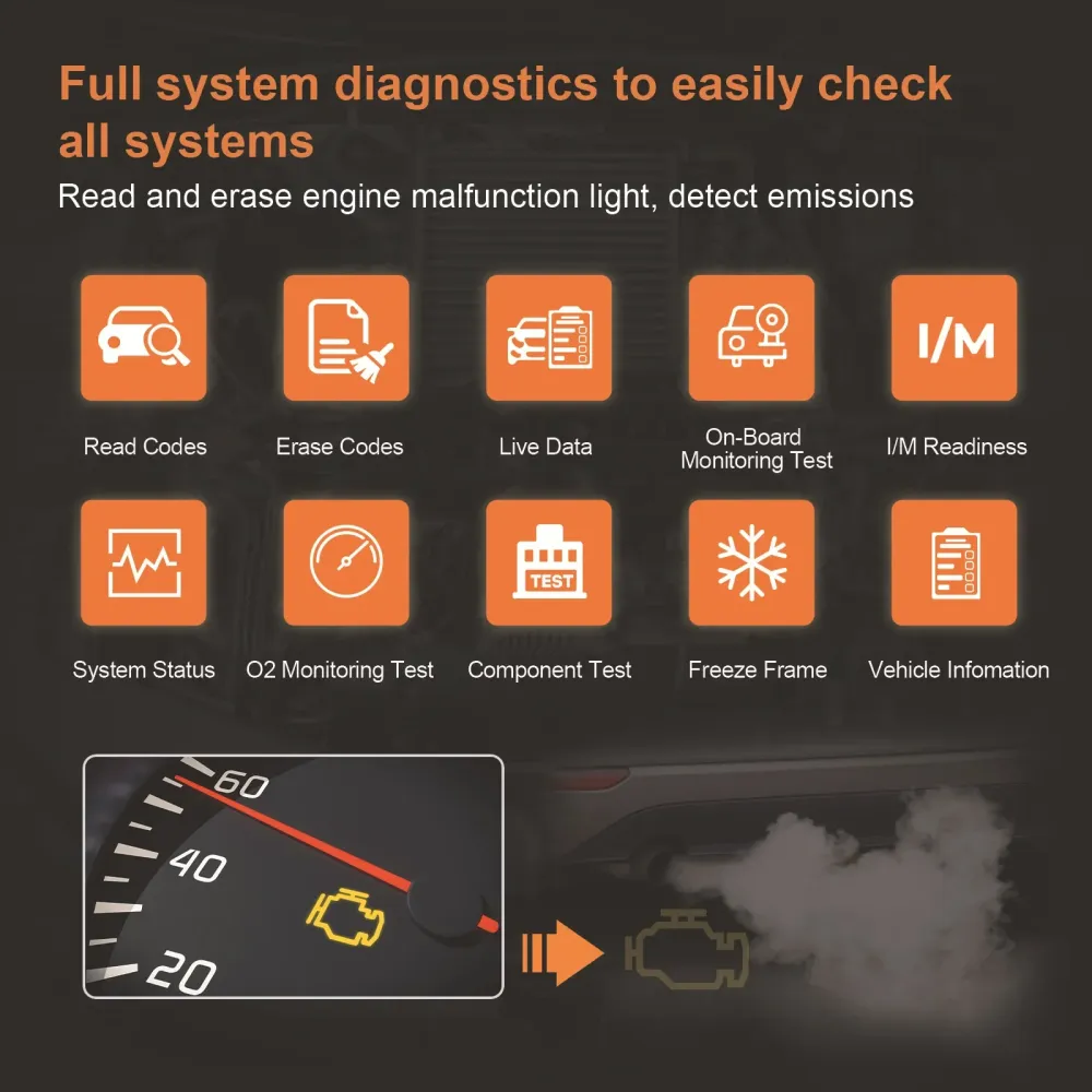 HUMZOR Z100 Car Diagnostic Tool, Bluetooth OBD Scanner Live Data