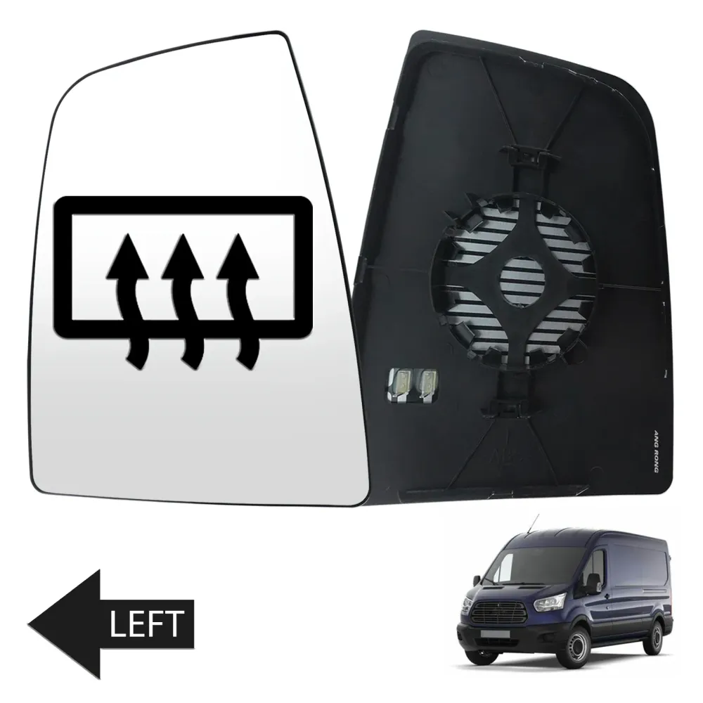 Door Mirror Glass Upper Left Heated Ford Transit MK8 ABS Plastic Replacement