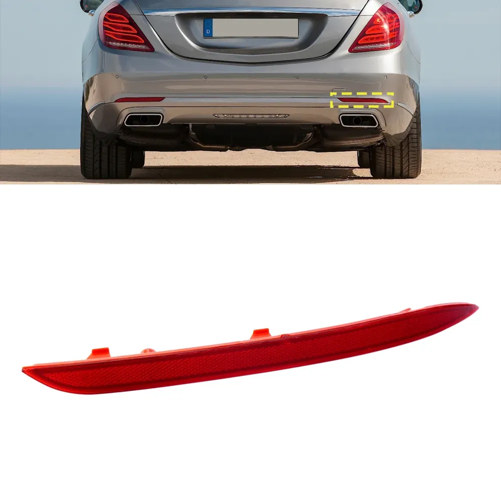 Right Side Rear Bumper Reflector Red Mercedes S-Class W222 Direct Replacement