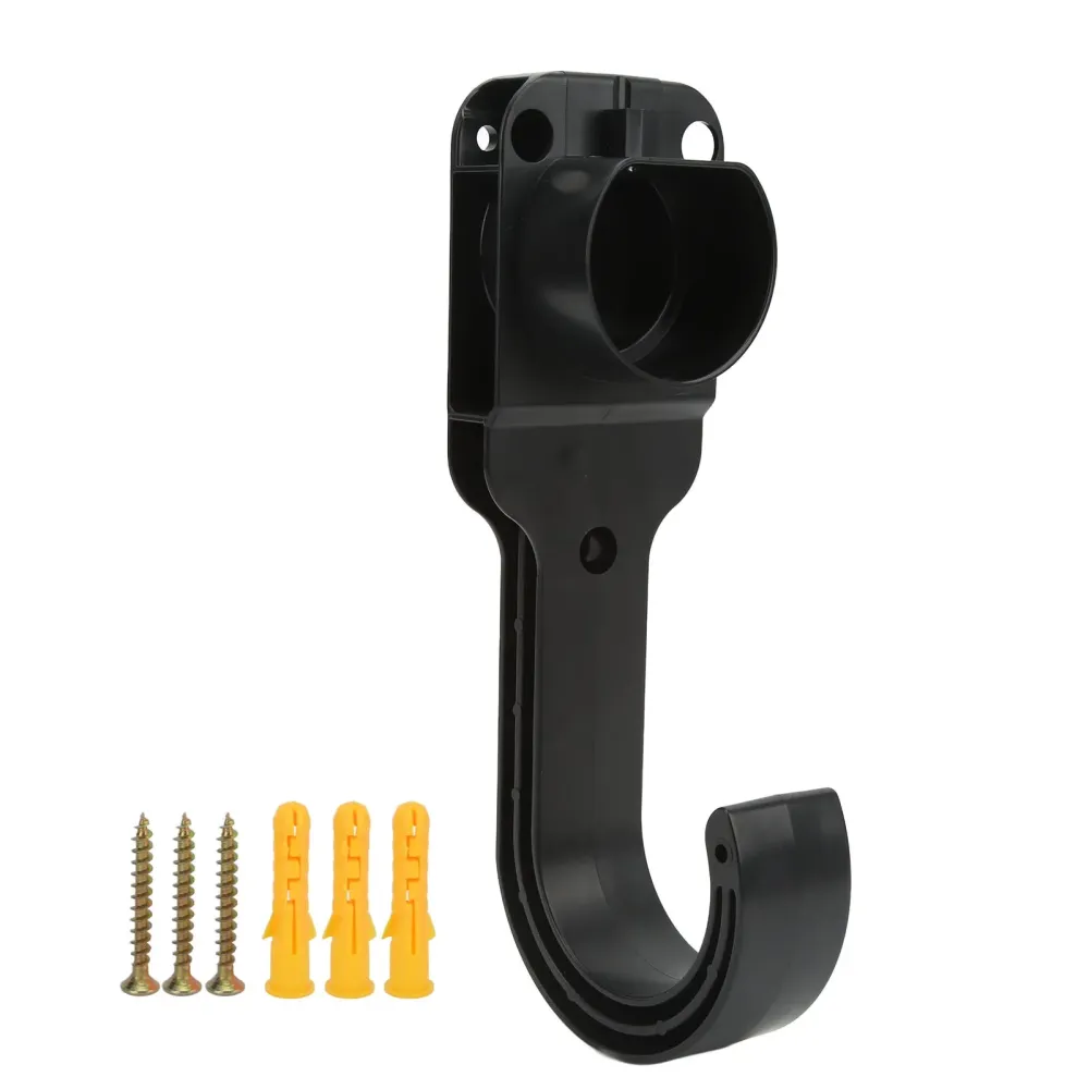 Wall Mounted EV Charger J Hook Cable Holder Type 2 Plug, ABS Plastic