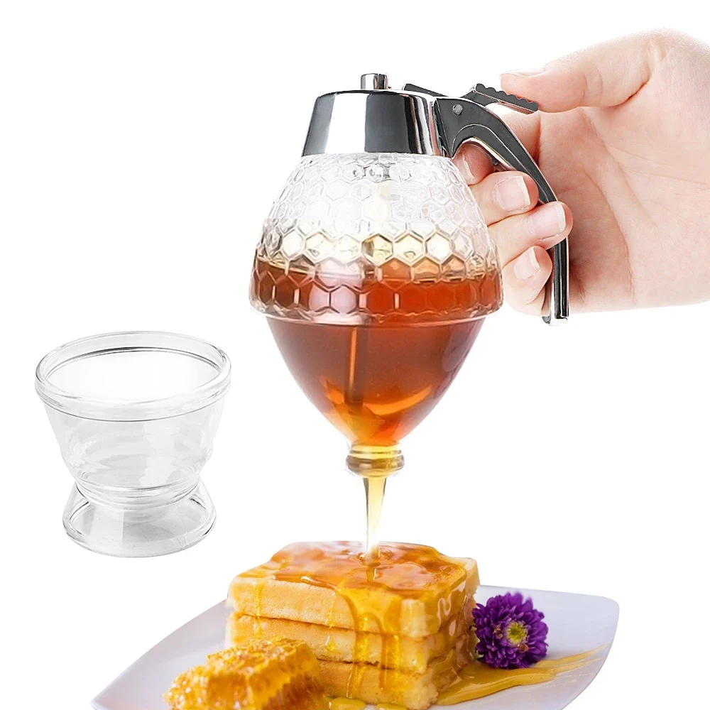 Acrylic Honey Jar Dispenser and Squeeze Bottle Stand Kitchen, Food Grade