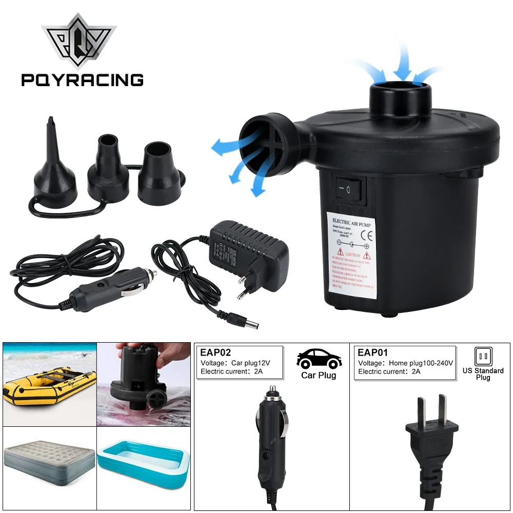 PQY Electric Inflatable Air Pump Air Mattress, Portable Quick Fill