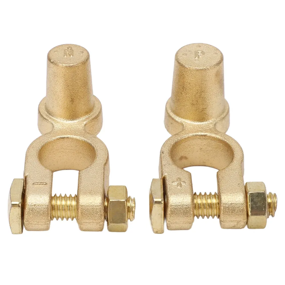 Brass Top Post Car Battery Terminal Connector SAE to JIS, Positive and Negative