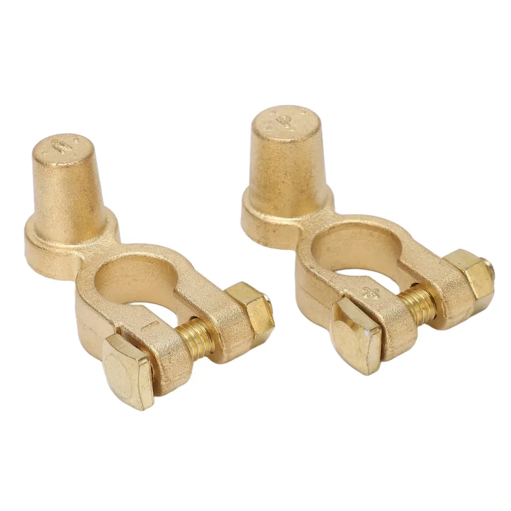Brass Top Post Car Battery Terminal Connector SAE to JIS, Positive and Negative
