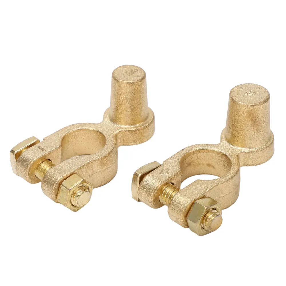 Brass Top Post Car Battery Terminal Connector SAE to JIS, Positive and Negative