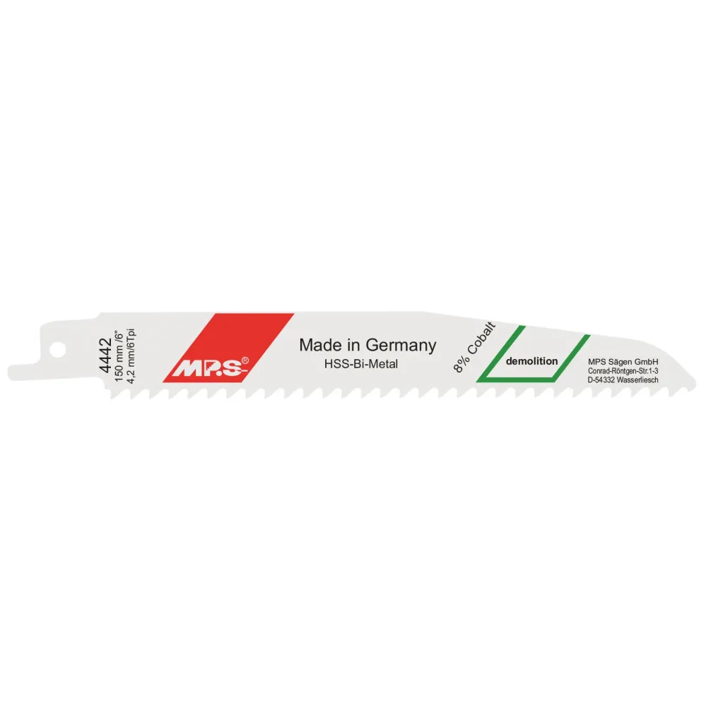 MPS Bajonettsagblad 4442, 5 stk. 150 mm Bimetal 6 tpi