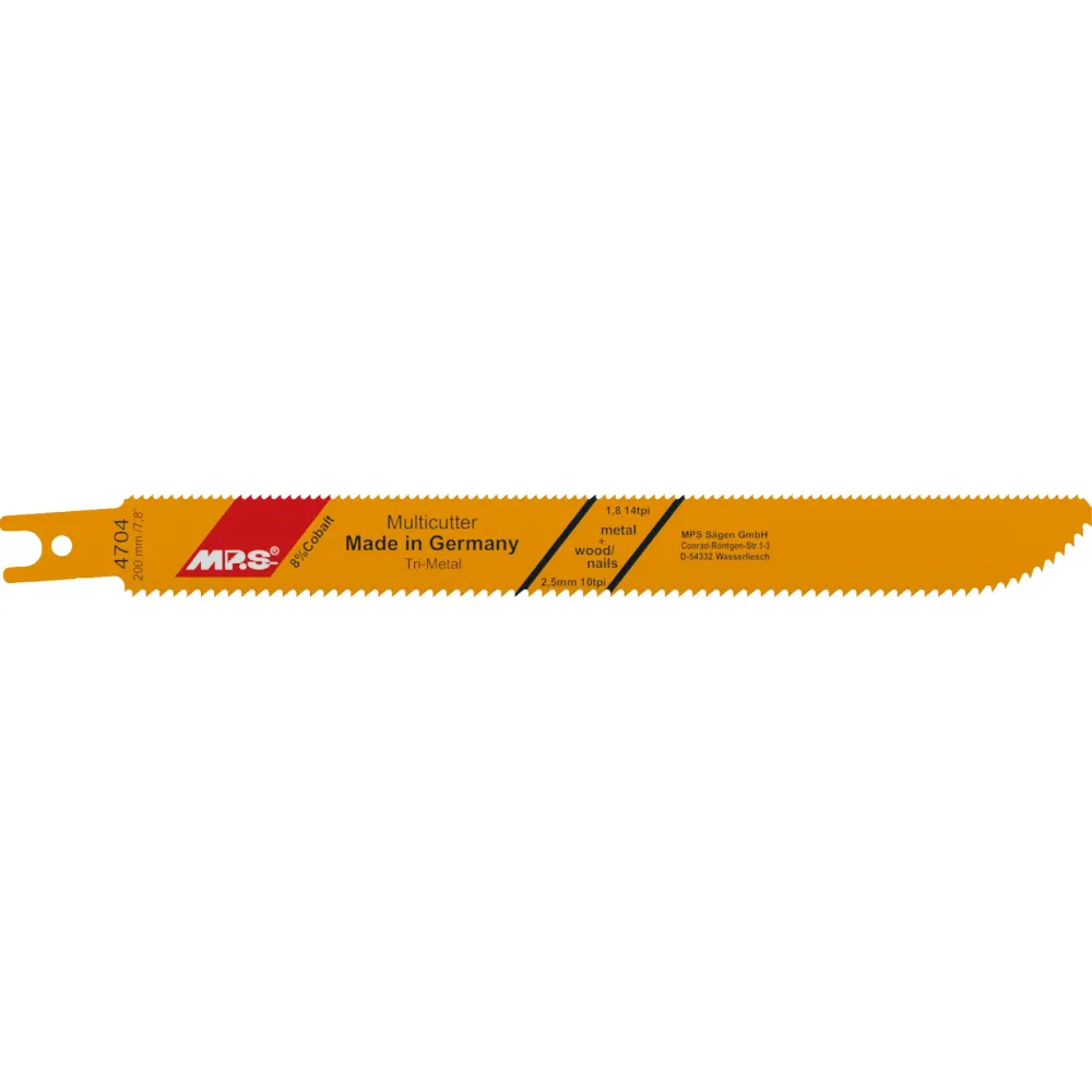 MPS Bajonettsagblad 4704, 2 stk. 200 mm Trimetal 10/14 tpi