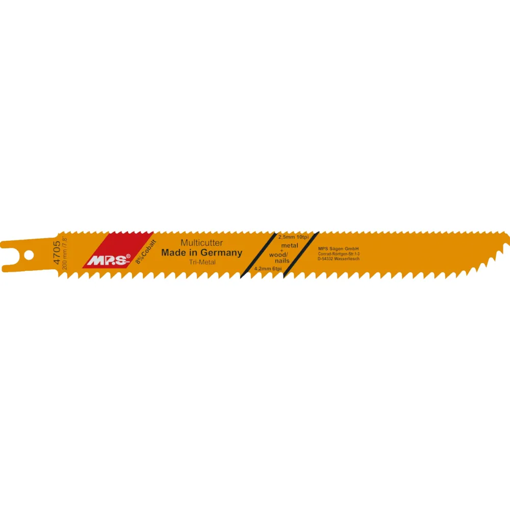 MPS Bajonettsagblad 4705, 2 stk. 200 mm Trimetal 6/10 tpi
