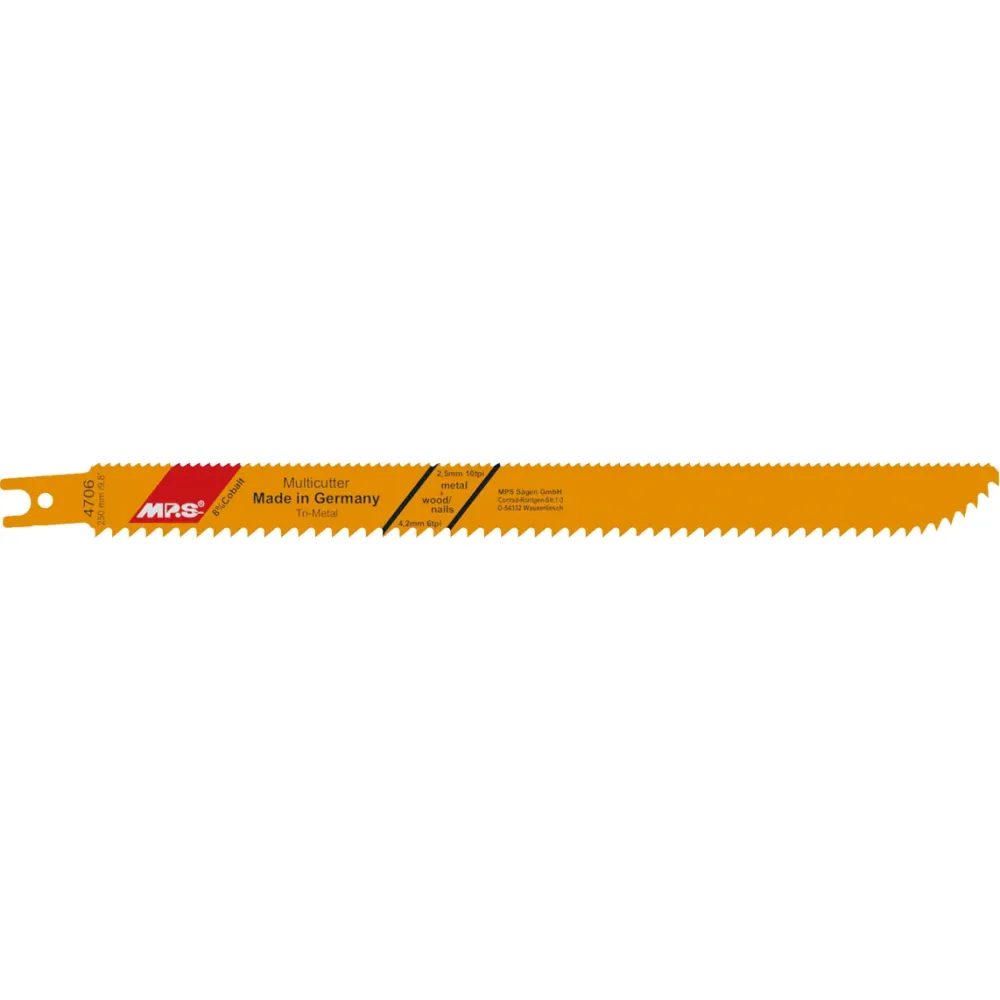 MPS Bajonettsagblad 4706, 2 stk. 250 mm Trimetal 6/10 tpi