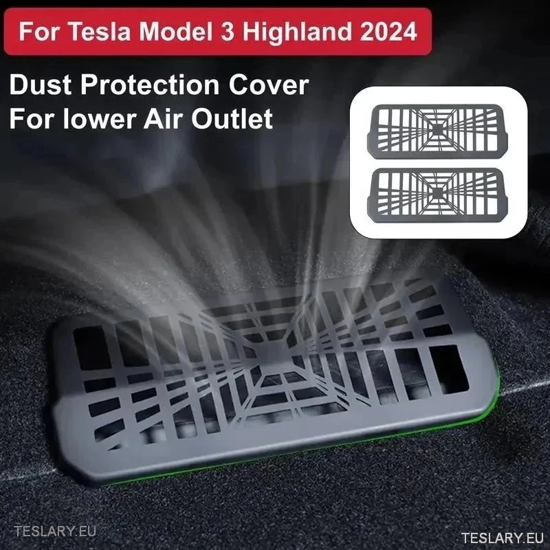 Tesla 3 Highland under Seat Air Outlet Cover Plaid Style (2 stykker)