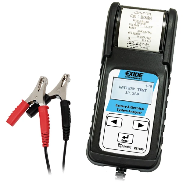 Exide, EBT900 batteritester med termisk skriver, 12V/24V