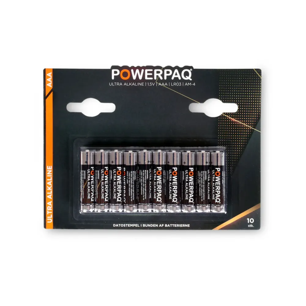 Batterier Powerpaq - AAA-pakke med 10 stk.