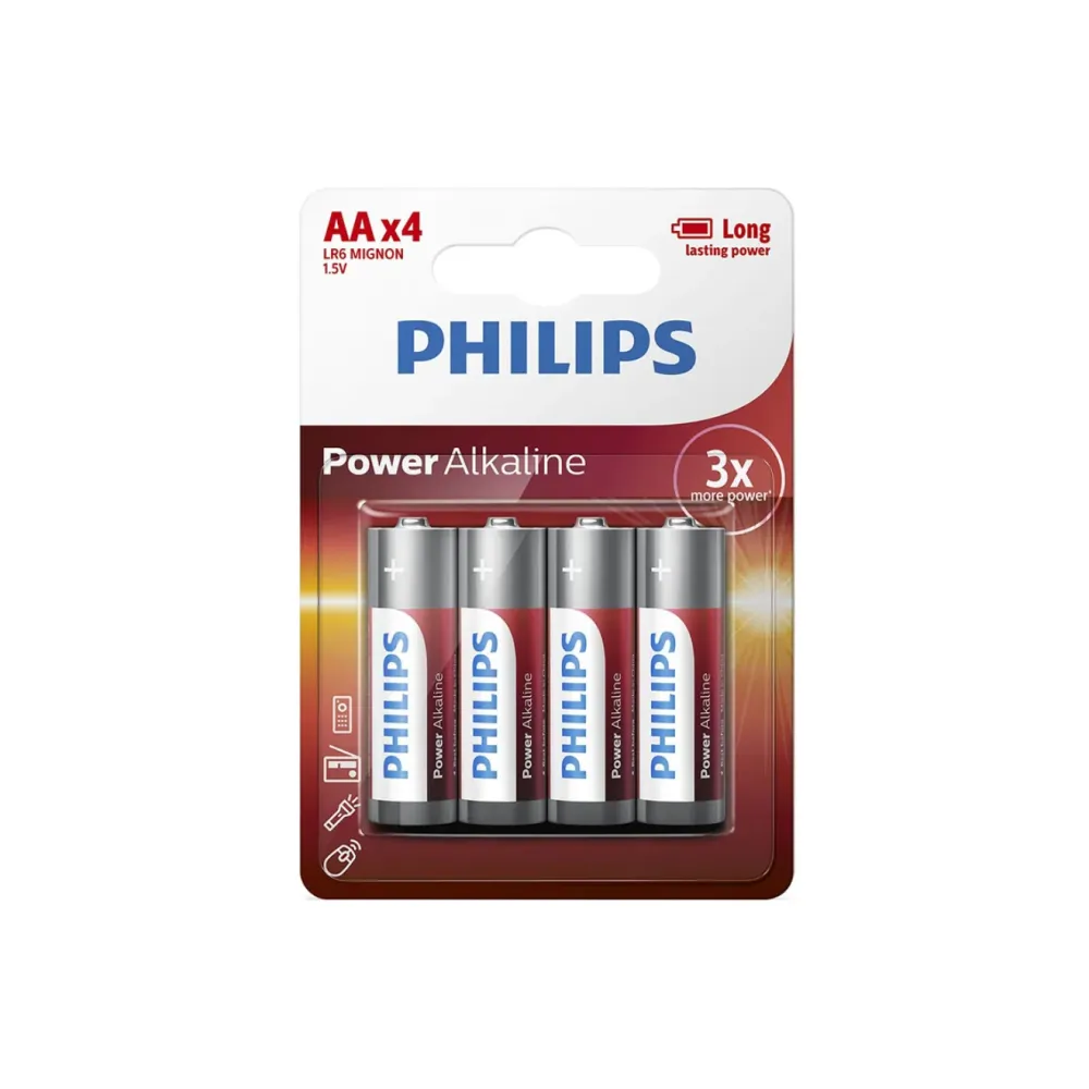 Philips-batterier - AA-pakke med 4 stk.