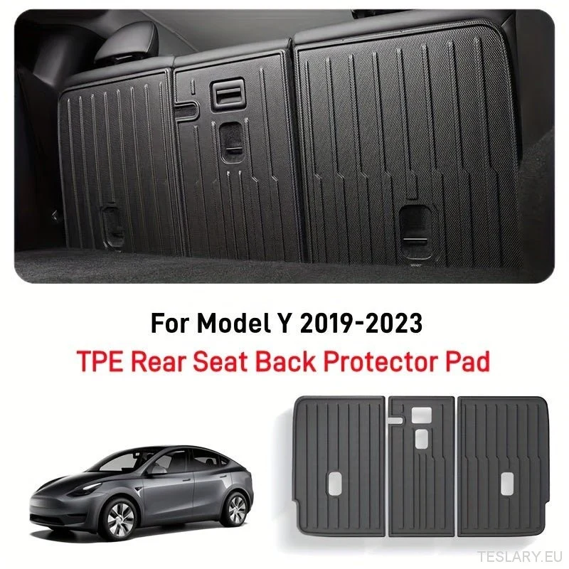 Tesla Model Y 2022-2025 Second Row Sete Back Protector Pad, TPE All-Weather bakre ryggstøtte delt foringsmatte, vanntett a...