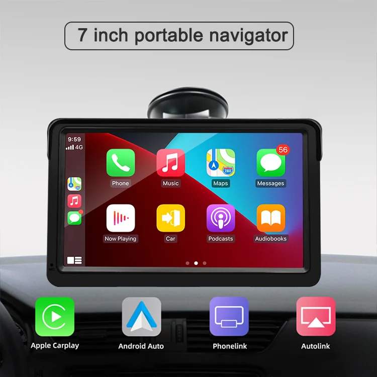 Universal 7” CarPlay & Android Auto Skjerm | Touch, GPS & Bluetooth