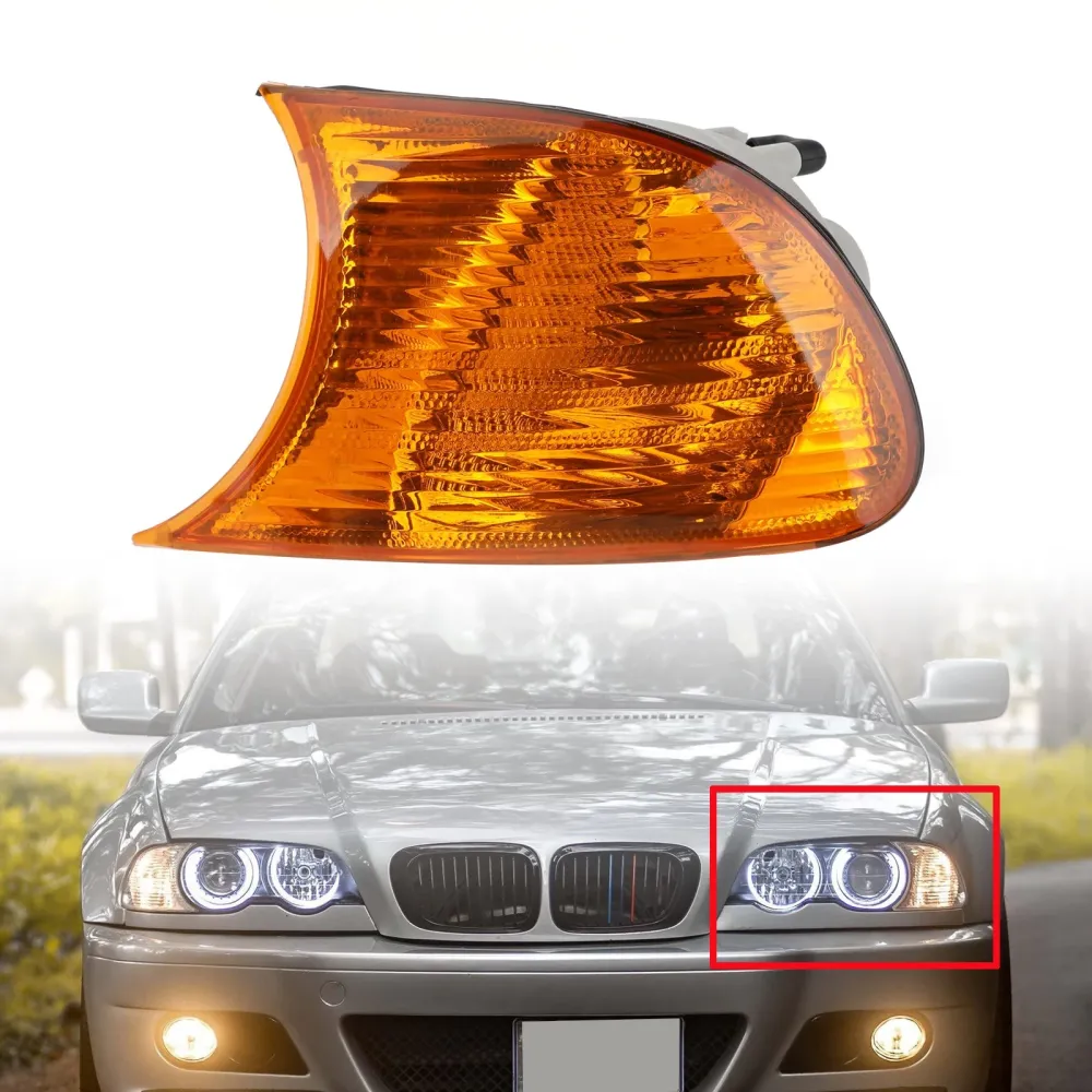 1998-2001 BMW 3-serie E46 Coupe venstre side Amber Corner Light 63126904299