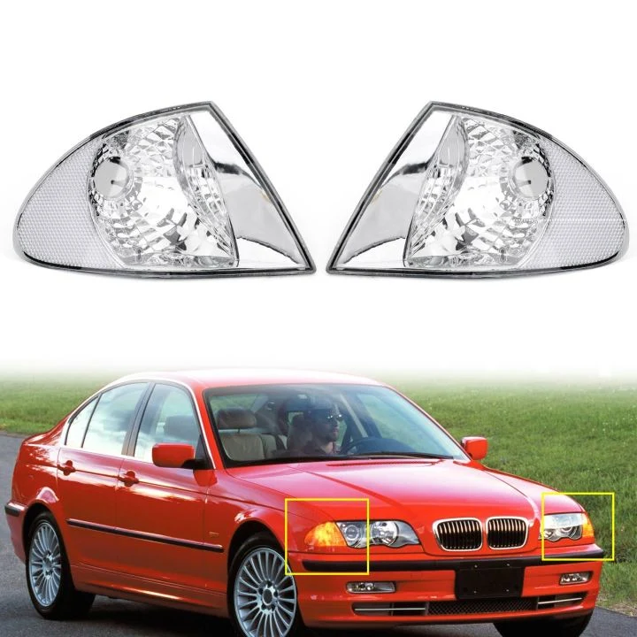 1999-2001 BMW 3-serie E46 Pair Front Indicator Turn Signal Corner Clear Lights