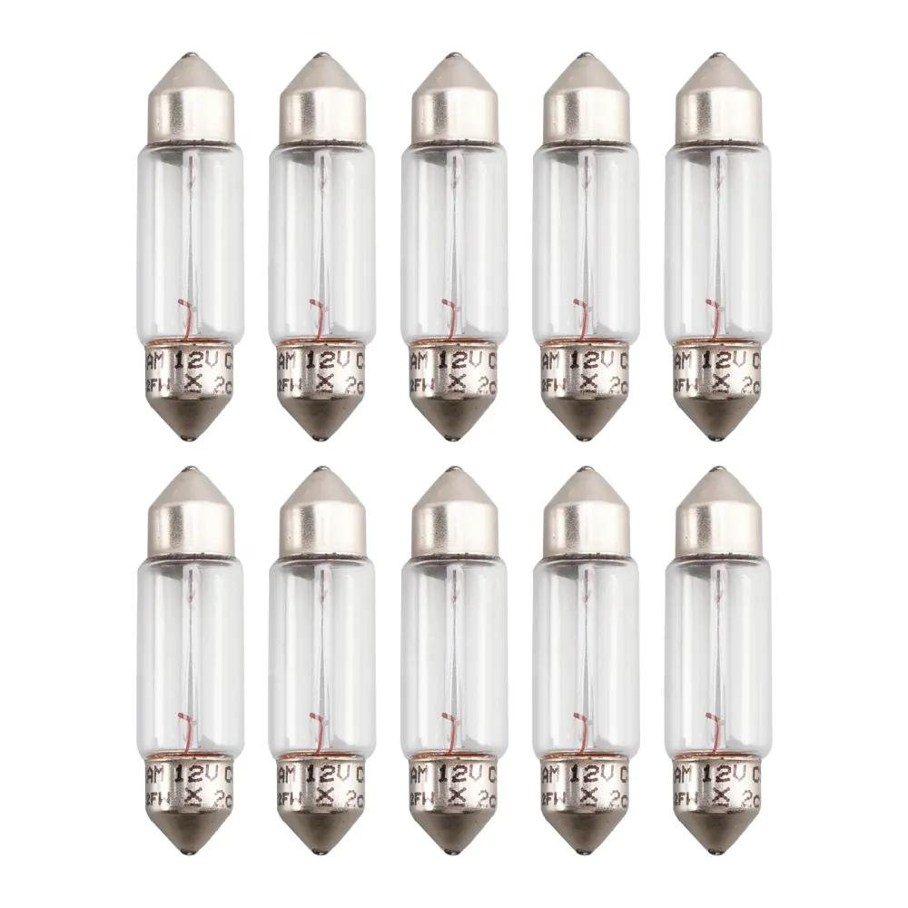 10pcs Bil lett rørlampepære C5W SV8.5 36mm 6418 12V 5W OSRAM