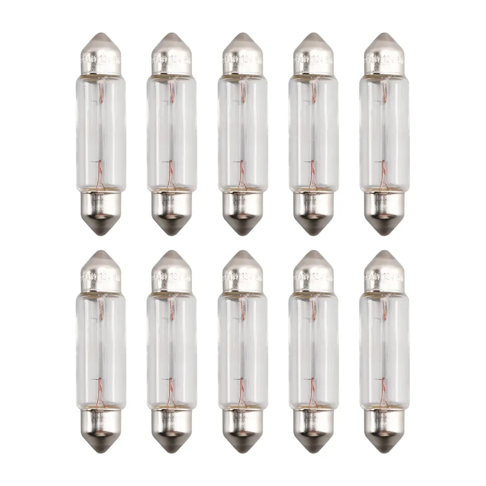 10pcs Bil lett rørlampepære C5W SV8.5 43mm 6413 12V 5W OSRAM