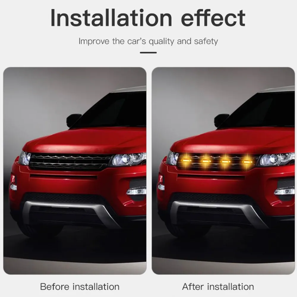 4pcs Front Grille LED-belysning RGB med App Controller SUV Off-Road Vehicles
