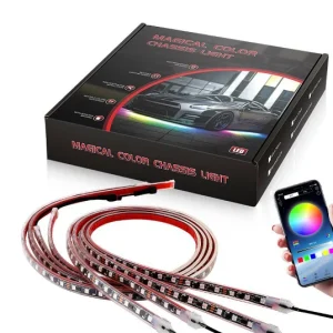 4PCS LED -chassis Lys modifisert med fantasy Ambient Light App Controller 60cm*2+90cm*2