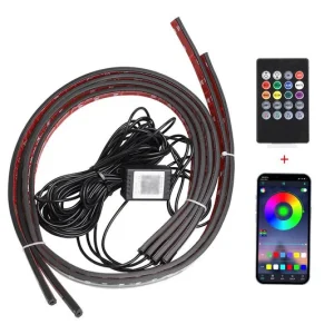 4pcs LED -chassis lys modifisert med fantasy omgivelseslys app+fjernkontroll 90*2+120*2