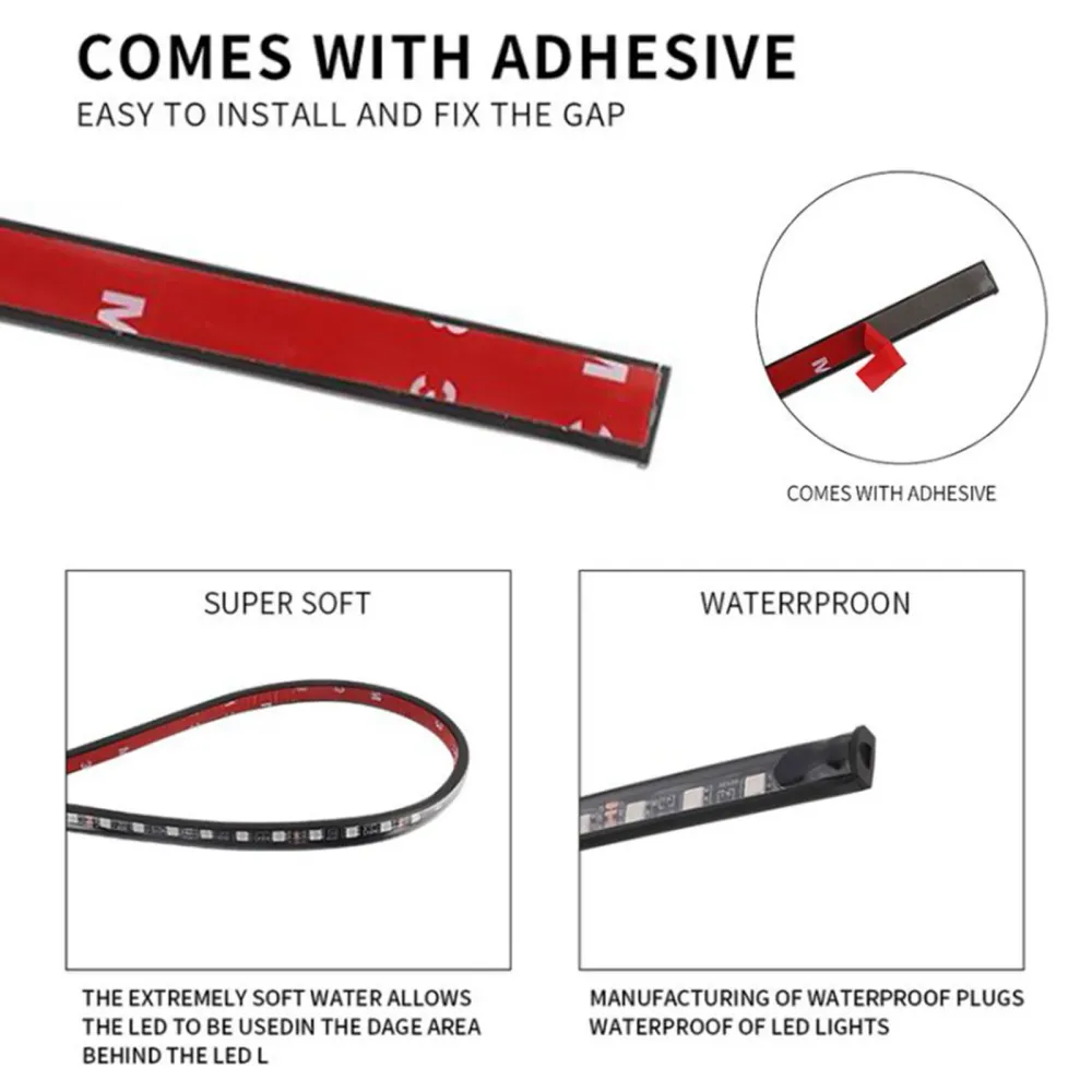 4pcs LED -chassis lys modifisert med fantasy omgivelseslys app+fjernkontroll 90*2+120*2