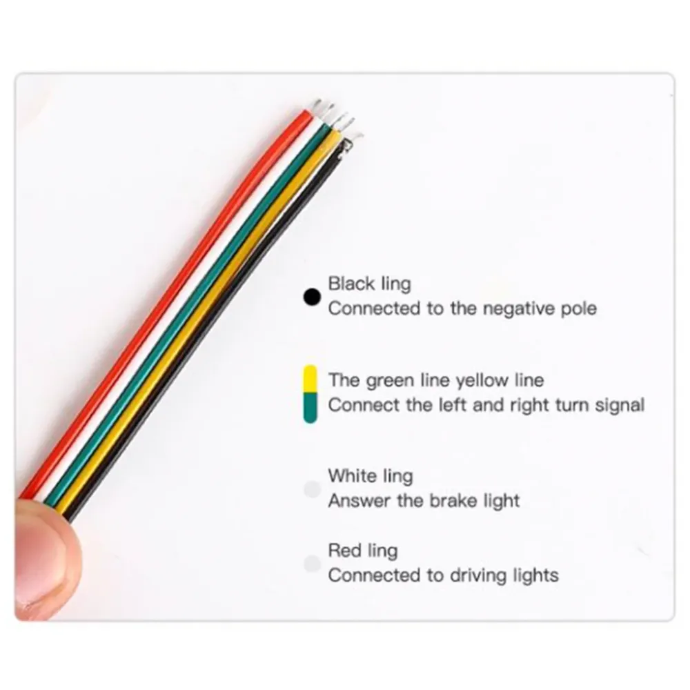 Bilbil LED baklys stripesignallampe Flytende dynamisk tre rad 1,5 meter