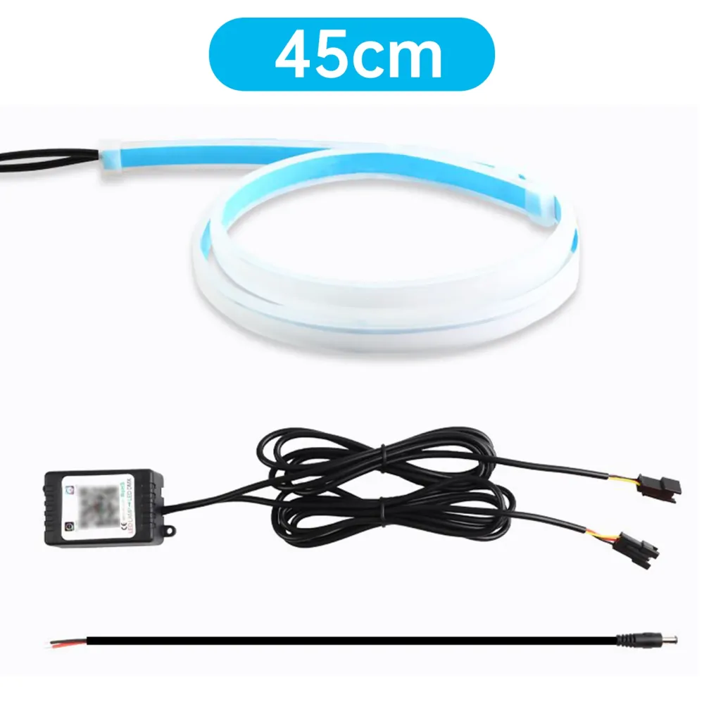 Ultra Tynn bil LED -frontlys DayTime Running Irisecent Light Eyebrow Strip med App Controller 45cm