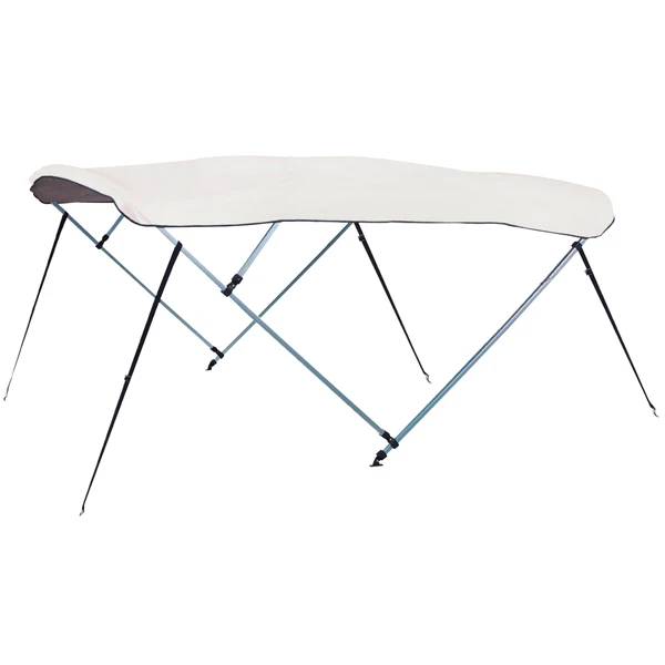 Bimini topp 210-220 x 140 cm, hvit, anodisert aluminium, 600D polyester, UV 5.0, vanntett