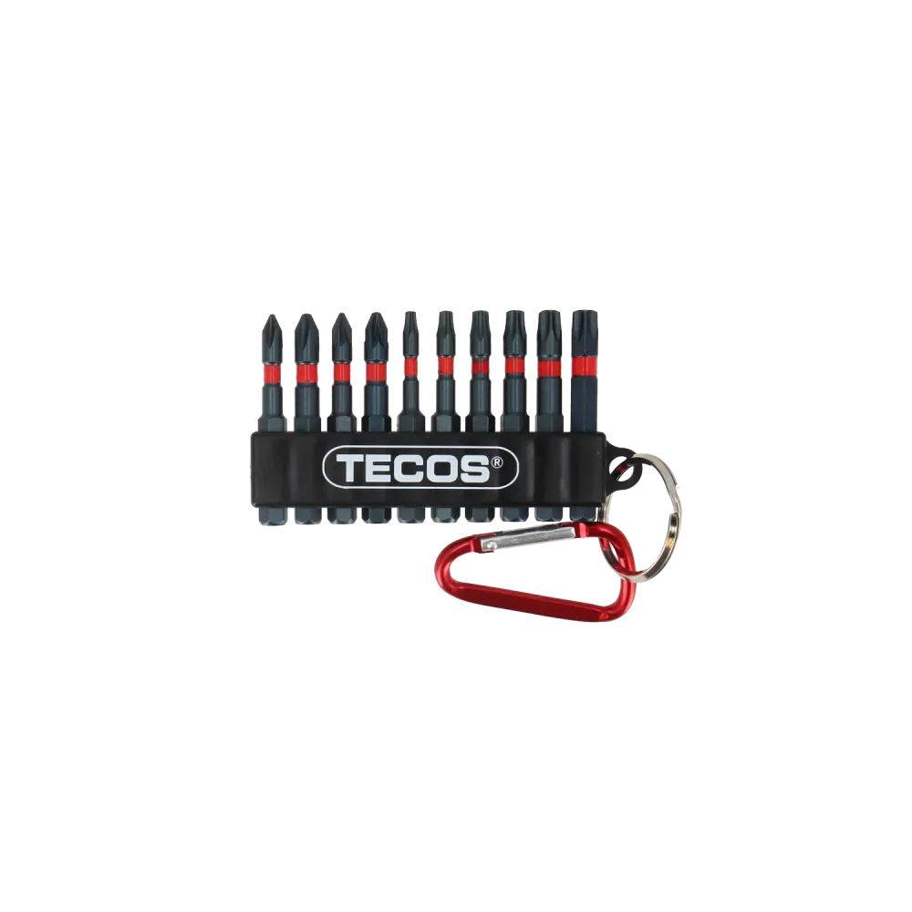 Tecos Bitssett T-B010R, 50mm 10 deler