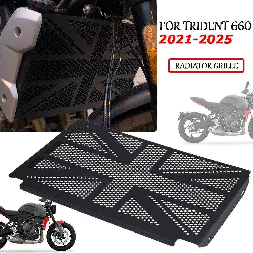 Triumph Trident 660 Radiator Grille Guard Cover 2021-2025, Black, Protective Grill Shield