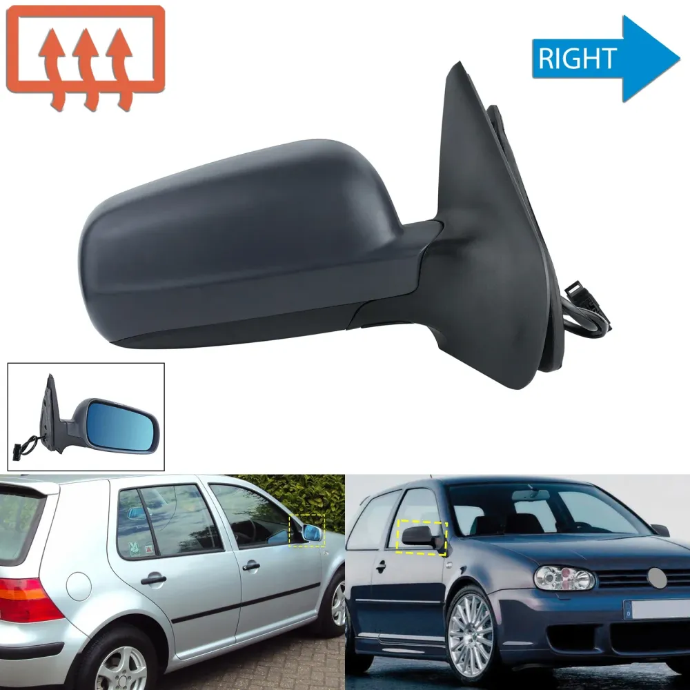 VW Golf MK4 Right Side Electric Heated Wing Mirror Primed