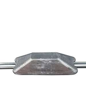 Aluminium anode (AL-arm) 230g, 105 * 45 * 25mm (160mm), hull 7 * 13mm