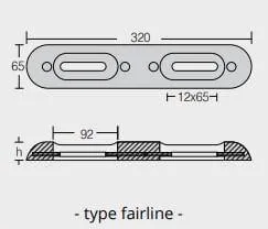 Sinkanode Fairline 320 * 65 * 35 (Hull 160mm) 2.4kg