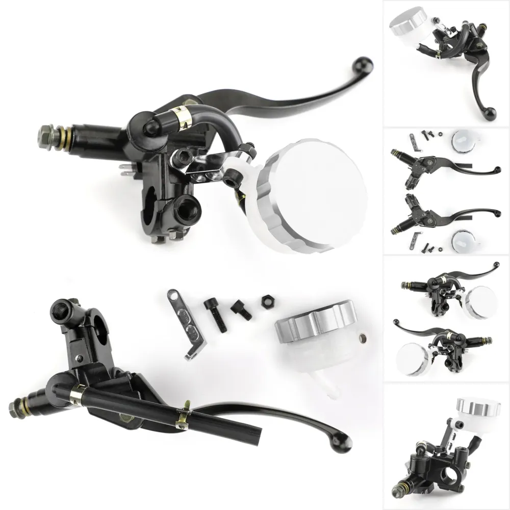 Universal 7/8 '' 22mm Front Brake Clutch Master Cylinder Reservoir Lever Silver Generic