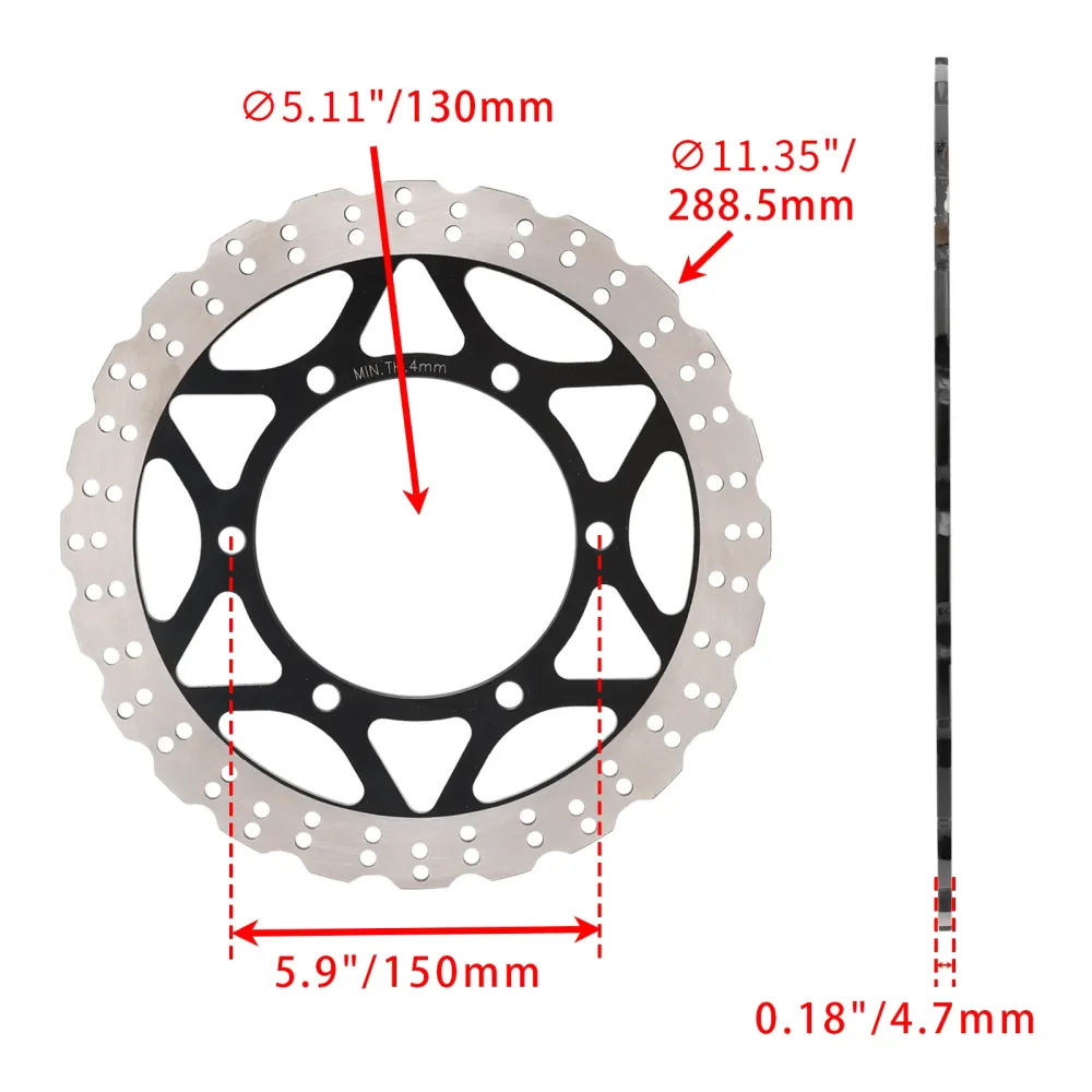 Front Solid Brake Disc Rotor Kawasaki Ninja 250 R EX250 2008 - 2012