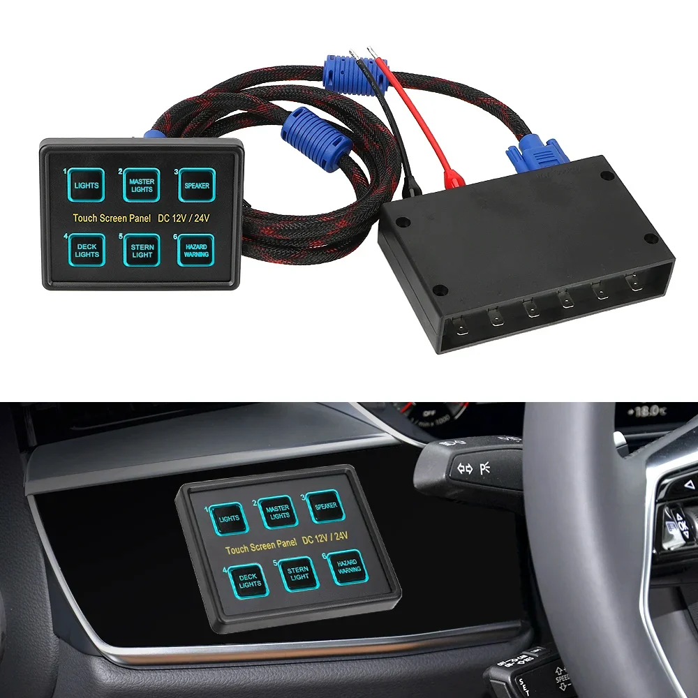 6 Gang LED Touch Screen Panel Cars, Trucks, Yachts and RVs, Ultra Slim