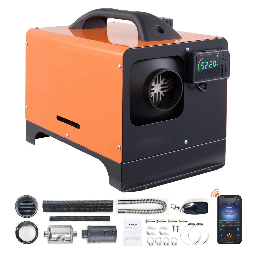 Diesel luftvarmer 8KW, 12V BÆRBAR - BLUETOOTH