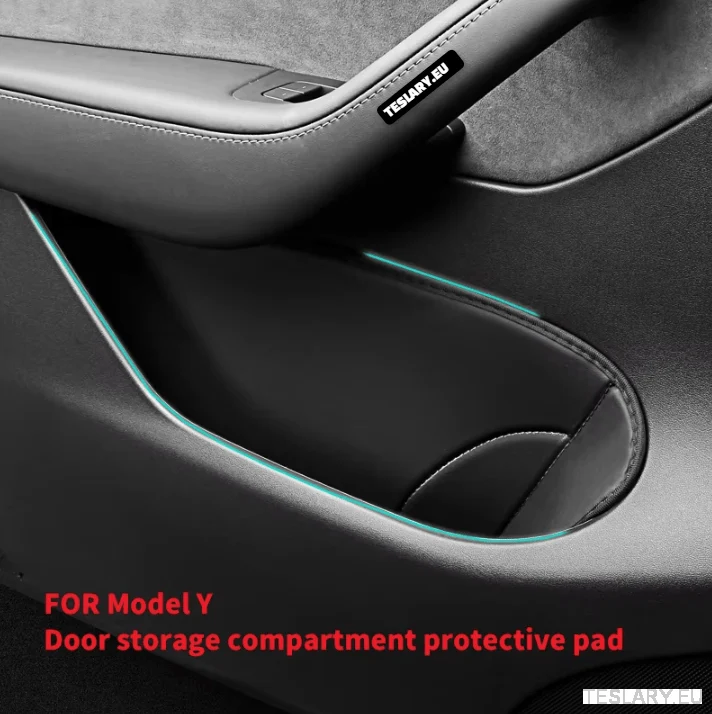 Tesla Model Y Door Storage Inserts Protective Pad PU Leather Door Slot Pad Storage Pocket
