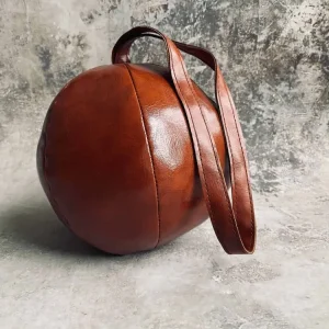 Dørstopper, rund - Glatt Cognac