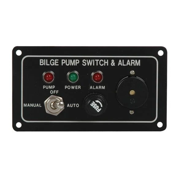 Akustisk pumpepanel med alarm, 12V, 114 mm x 63,5 mm