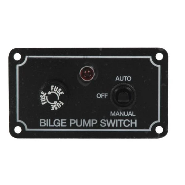 Pumpepanel med vippebryter og lysdioder, 12V, 89x51 mm