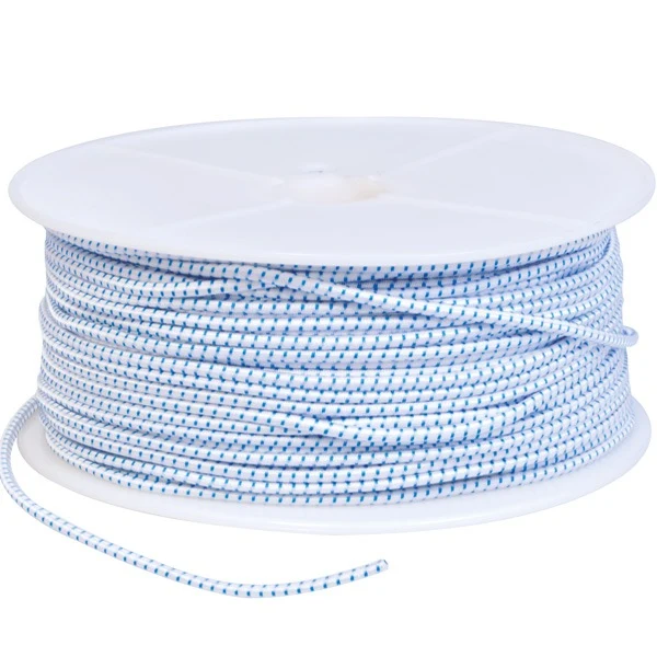 Elastisk snor hvit/blå 5mm - 100m