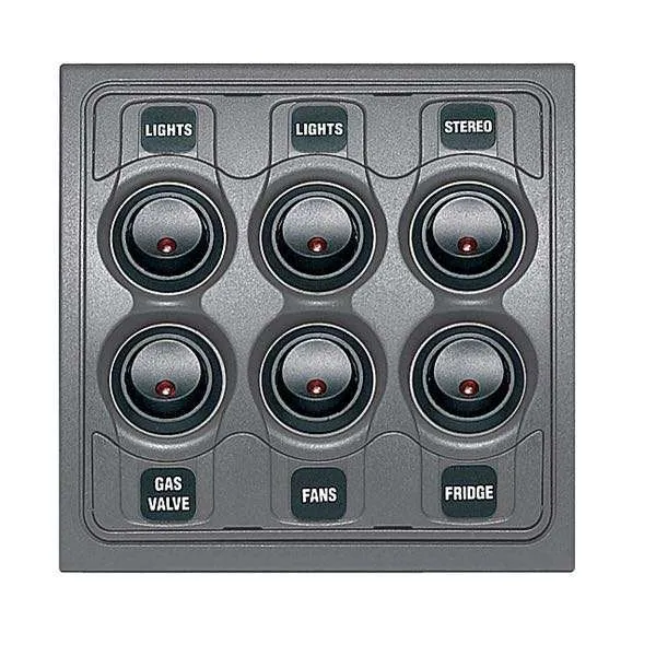 BEP, Elektrisk panel Contour 6 kontakter 12V, 108 x 108 mm