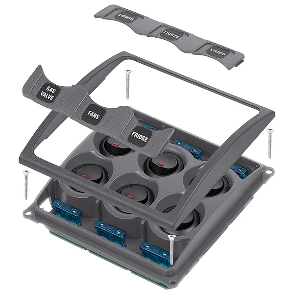 BEP, Elektrisk panel Contour 6 kontakter 12V, 108 x 108 mm