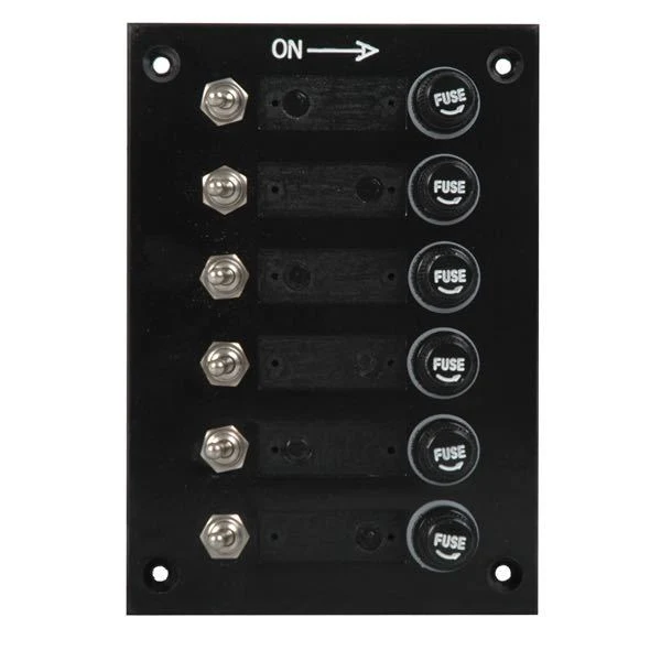 Elektrisk panel 6 kontakter 10A 12V, 113x164 mm