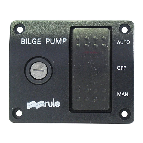 Regel, Pumpepanel med 3-veis bryter og sikringsholder, 24V, 32 Amp